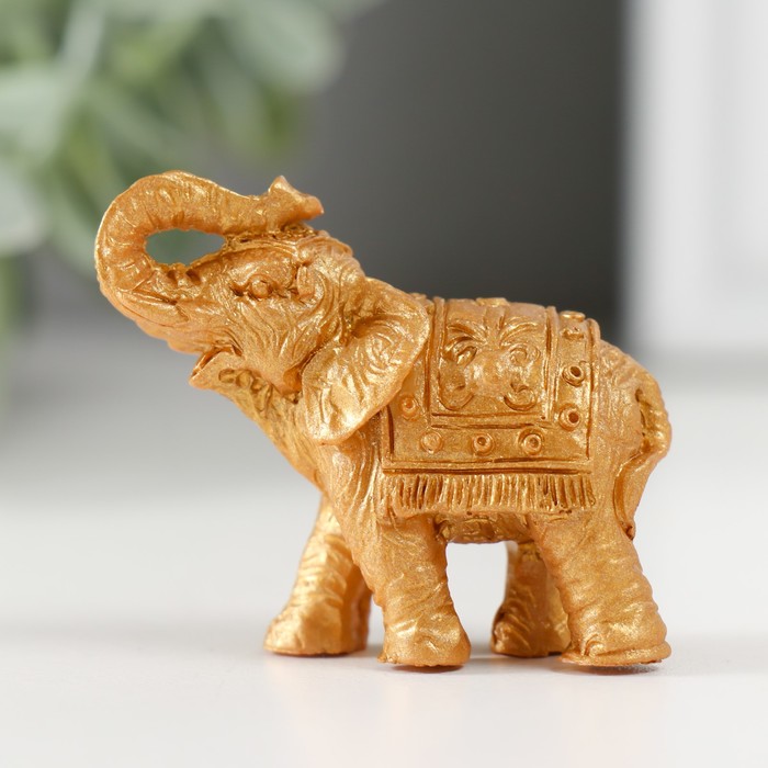 Фигурка полистоун «Золотой слоник», 2.2×5×4.5 см, МИКС