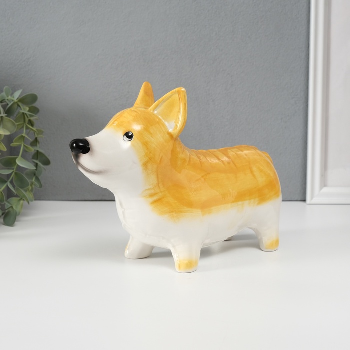 Копилка для денег «Корги-шарик», керамика, 8.2×23.4×15.7 см