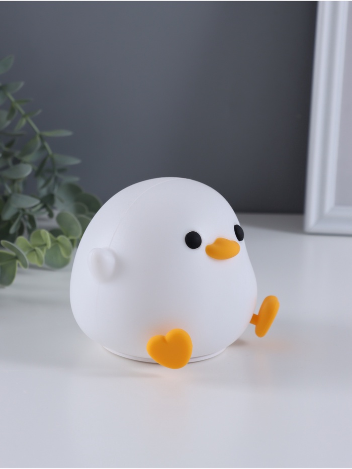 Фигурка светящаяся RISALUX «Утенок», 2 Вт, LED-ночник антистресс, USB, 10×12×9.5 см