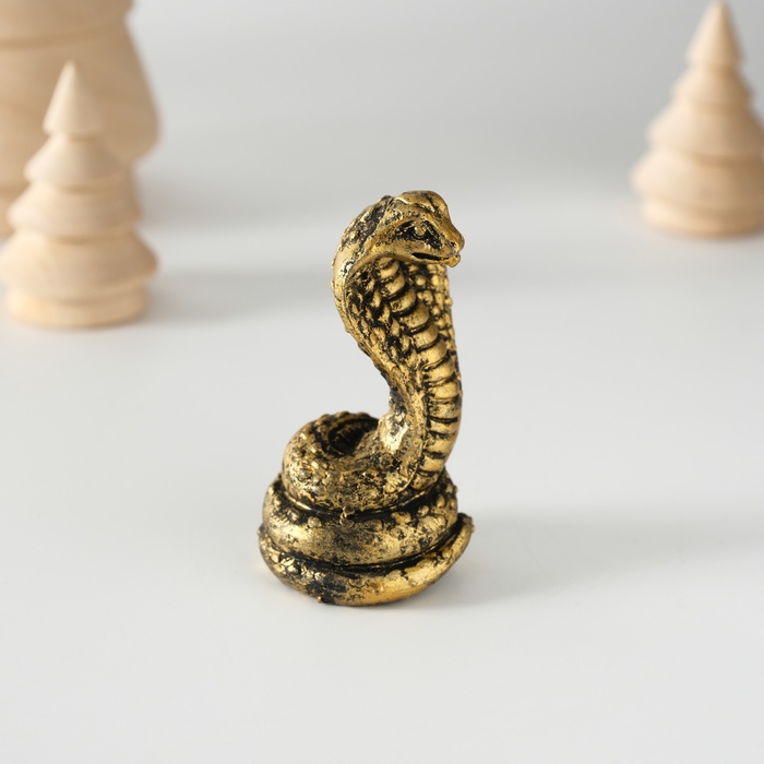 Фигурка полистоун «Кобра», чёрно-золотая, 4.3×6 см