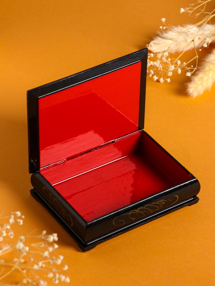 Шкатулка для украшений «Пара лошадей», 10×14 см, лаковая миниатюра