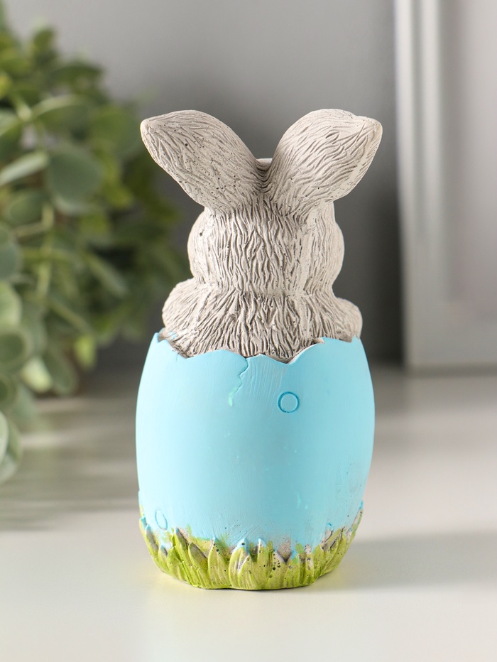 Фигурка гипс «Заяц пасхальный с букетом», 11×6 см, цветной