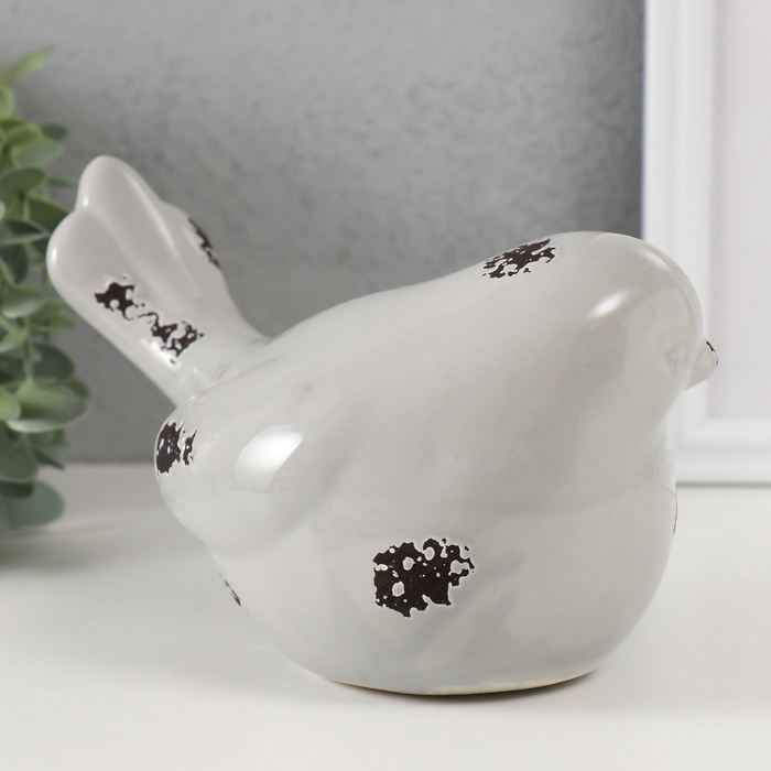 Копилка для денег «Серый воробушек», керамика, 18.8 11.9×13 см