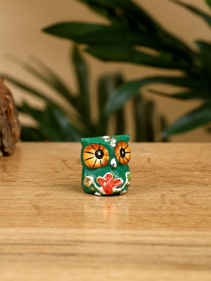 Набор сувенирный «Совята», h=4 см, h=3 см, h=2 см, дерево, зелёный