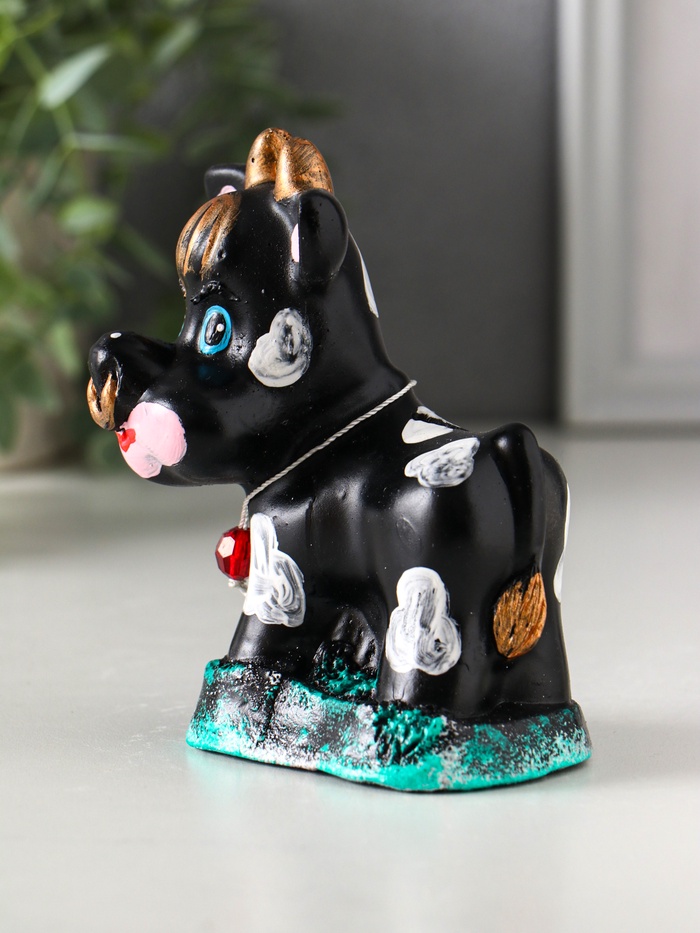 Копилка для денег «Бычок», гипс, 11.5×10×6.5 см, чёрный