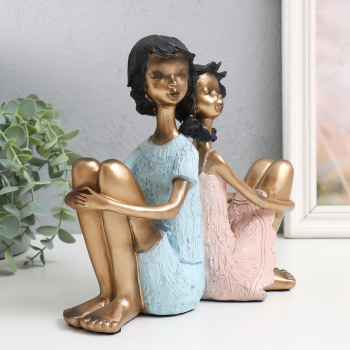 Фигурка полистоун «Дети - Дружба», бело-золотой, 21×8×21 см
