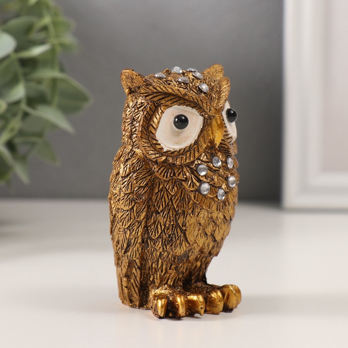 Фигурка полистоун «Филин кофейный», стразы, 8.5×5.3×4.3 см