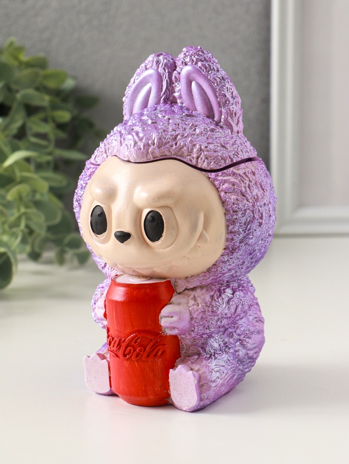 Шкатулка для украшений «Чудик с банкой» 15×8 см, сиреневый