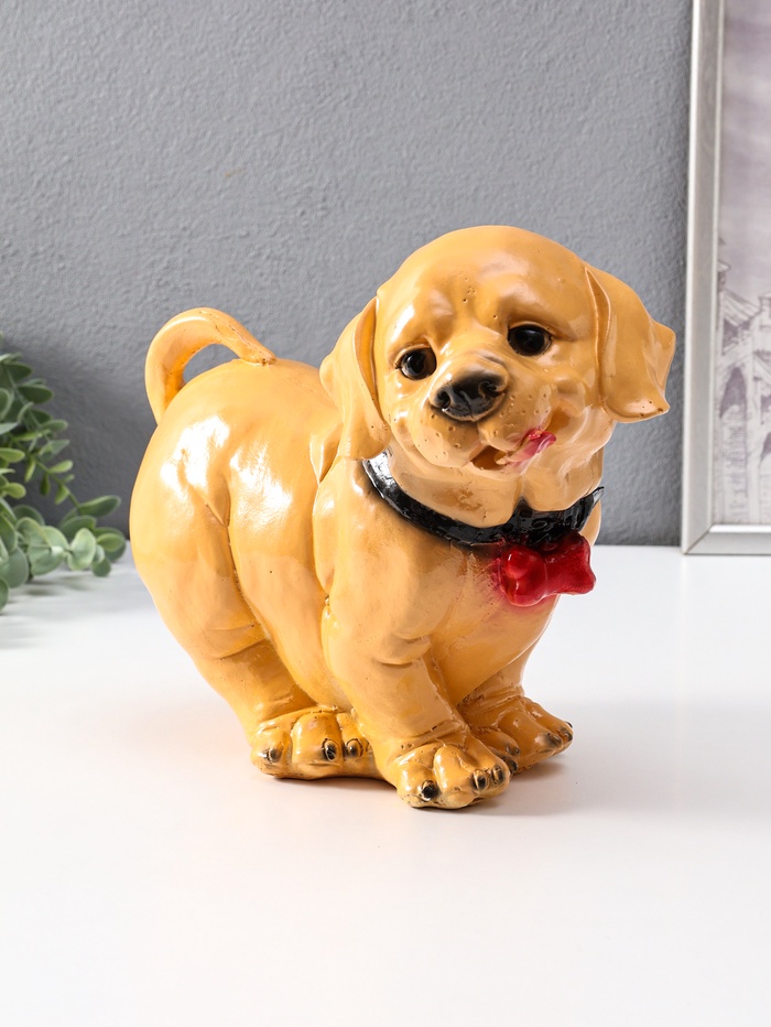 Копилка для денег «Милый пёс», гипс, 30 см, бежевый