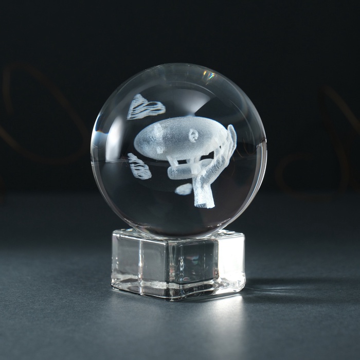 Фигурка стекло шар «Дирижабль», d=6 см