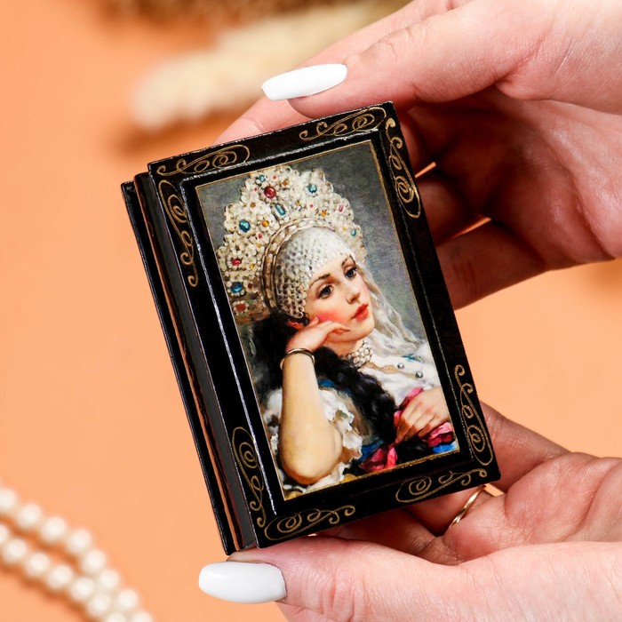 Шкатулка для украшений «Барыня», 6×9 см, лаковая миниатюра