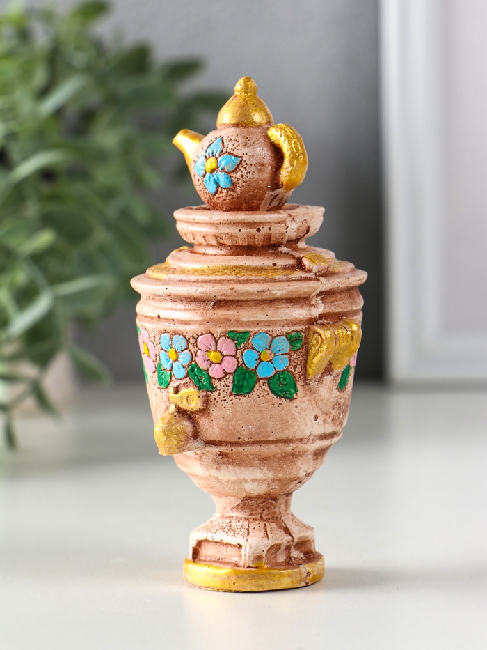 Фигурка гипс «Самовар», 12×6×6.5 см