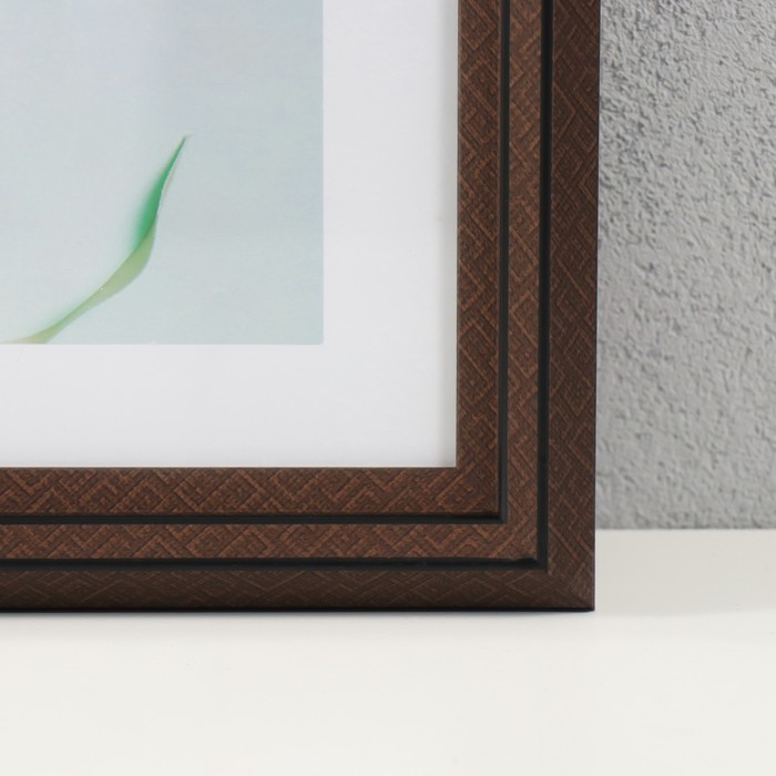 Фоторамка для фото 30×40 см «Лестница с ромбами», пластик, шоколад, 2×33×43 см