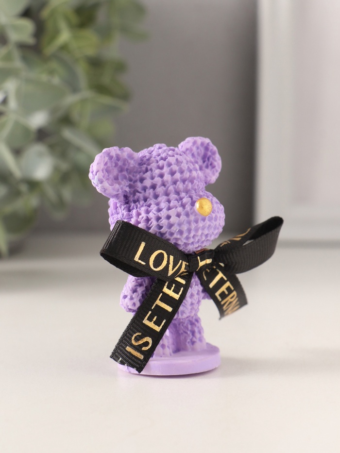 Набор фигурок полистоун «Вязаный мишка с золотым носиком», 4 шт., 3×4.2×6.3 см