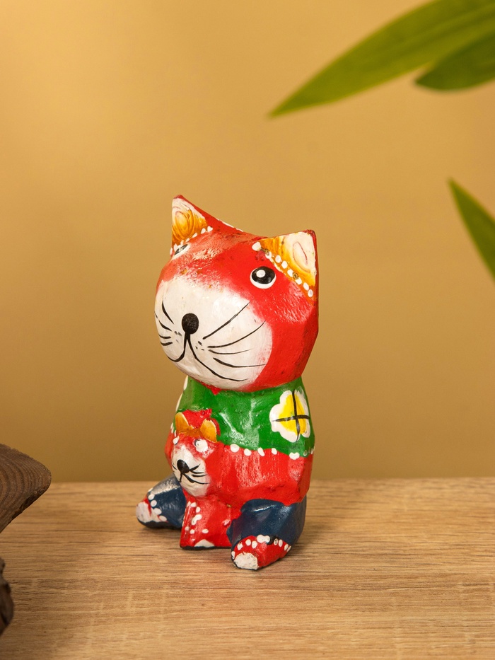 Сувенир интерьерный «Котики», 5×5×8 см, дерево, красный