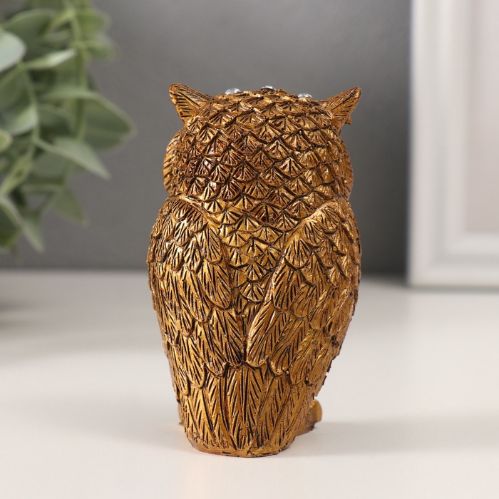 Фигурка полистоун «Филин кофейный», стразы, 8.5×5.3×4.3 см