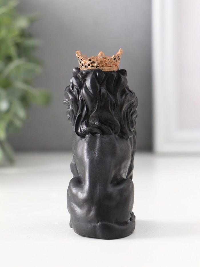 Фигурка гипс «Лев в короне», 9×4×6.5 см, чёрная