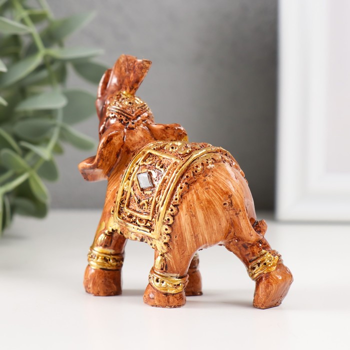 Фигурка полистоун «Слон под дерево в серебристой попоне», 7.5×6×3.2 см, МИКС