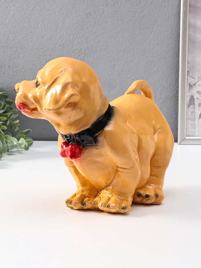 Копилка для денег «Милый пёс», гипс, 30 см, бежевый