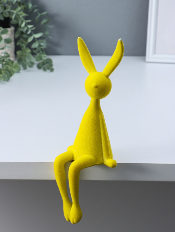 Фигурка настольная «Зайчик», жёлтый, на полку, 9×10×28 см