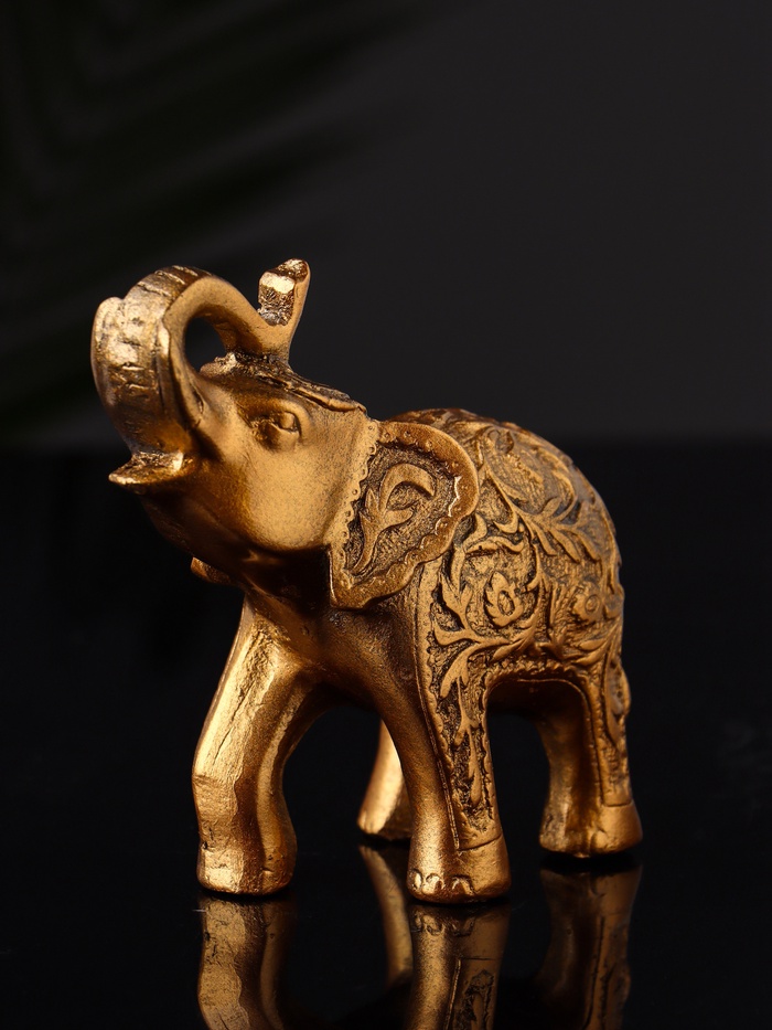 Фигурка гипс «Слон резной», 10×9.5×3 см, под бронзу