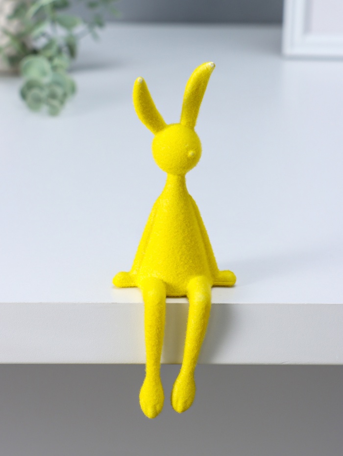Фигурка настольная «Зайчик», жёлтый, на полку, 5×5.5×15 см