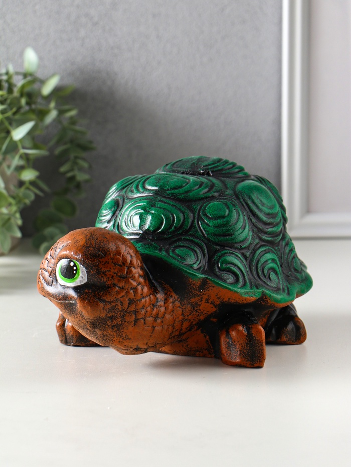 Копилка для денег «Черепаха», гипс, 12×22×15 см