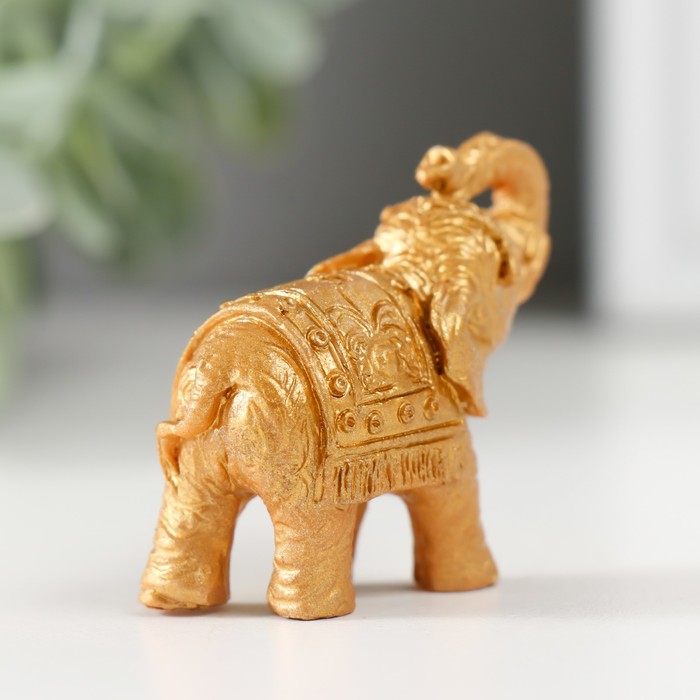 Фигурка полистоун «Золотой слоник», 2.2×5×4.5 см, МИКС