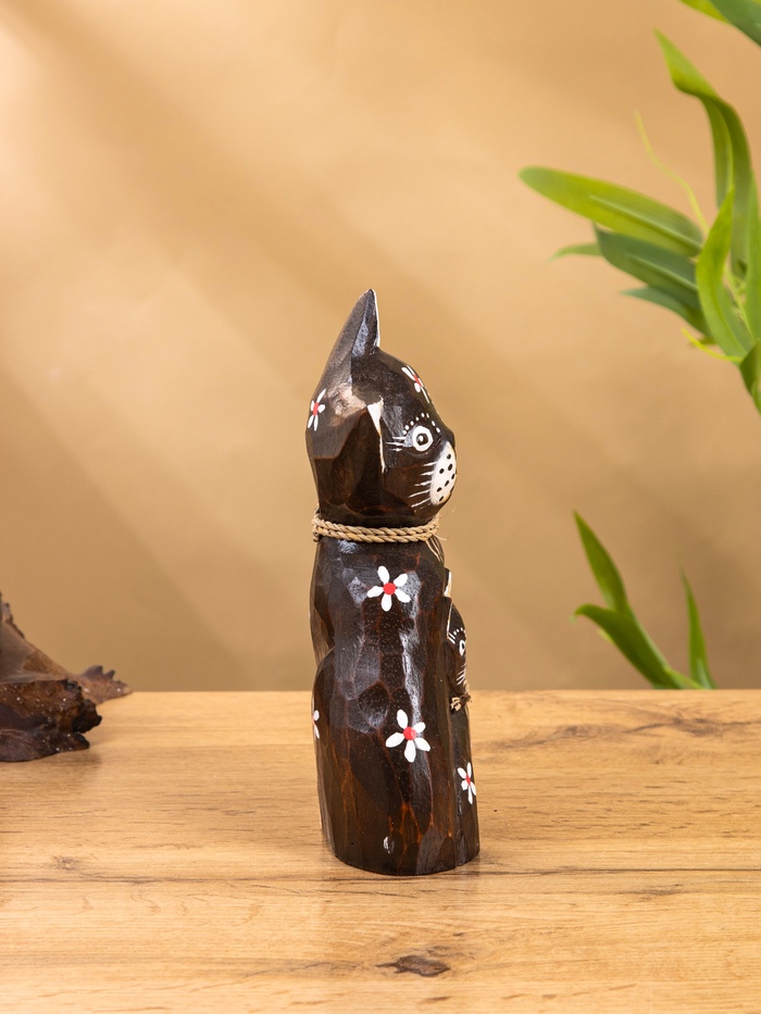 Сувенир «Кошка с котенком», 4.5×8×20 см, дерево