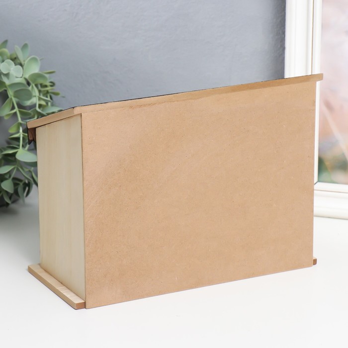 Шкатулка для украшений 2 ящика «Кофейный домик», дерево, 10.5×23.5×18 см