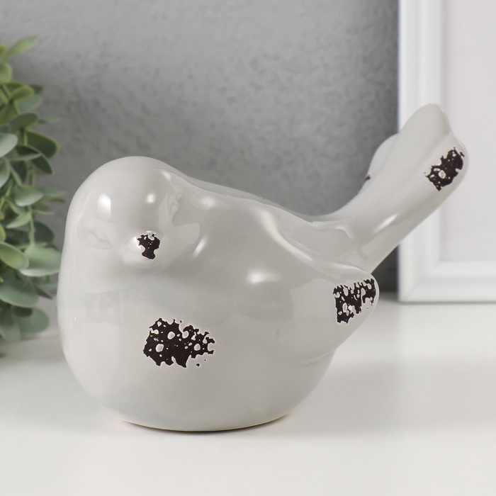 Копилка для денег «Серый воробушек», керамика, 18.8 11.9×13 см