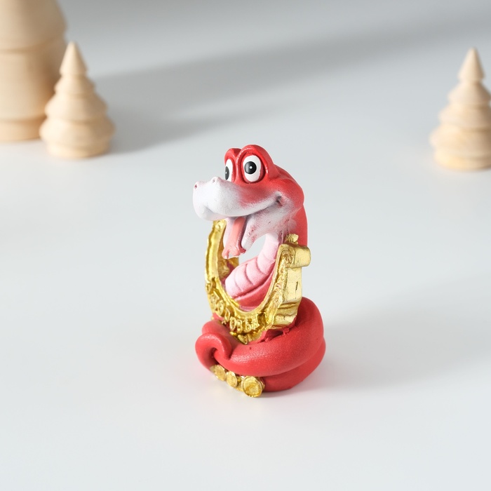 Фигурка полистоун «Змейка с подковой», 5.5×4×8 см, МИКС