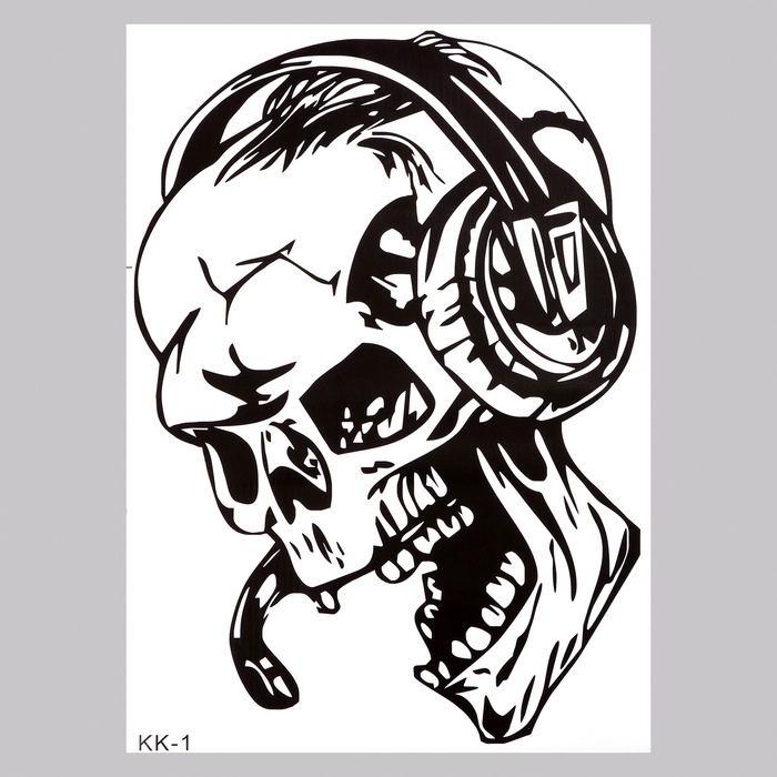 Интерьерная наклейка 3Д TAKE IT EASY «Череп-геймер», 87×57 см