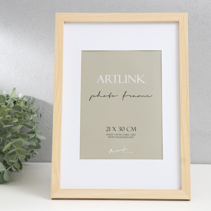 Фоторамка для фото 21×30 см Ellis, МДФ, с паспарту, натуральный