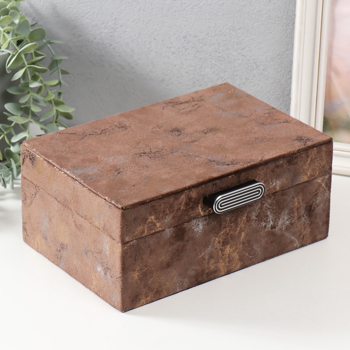 Шкатулка для украшений «Гранит», дерево, искусственная кожа, 24×16×10.3 см