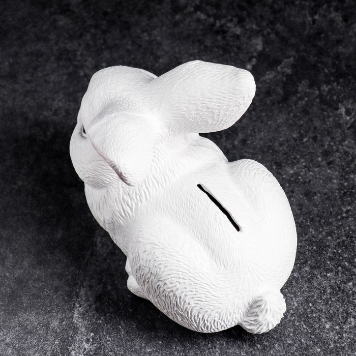 Копилка для денег «Зайчик», гипс, белый, 18×11×15 см