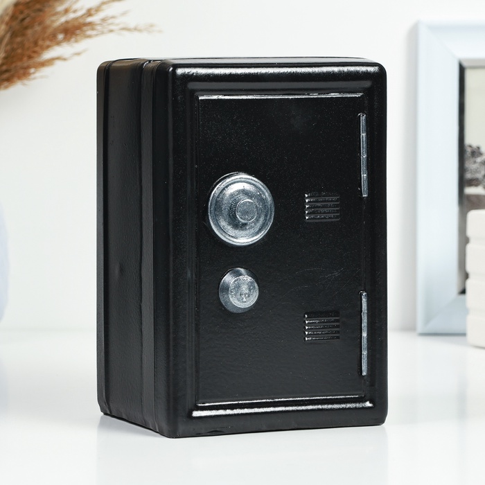 Копилка для денег «Сейф», гипс, чёрный, 12×10×18 см