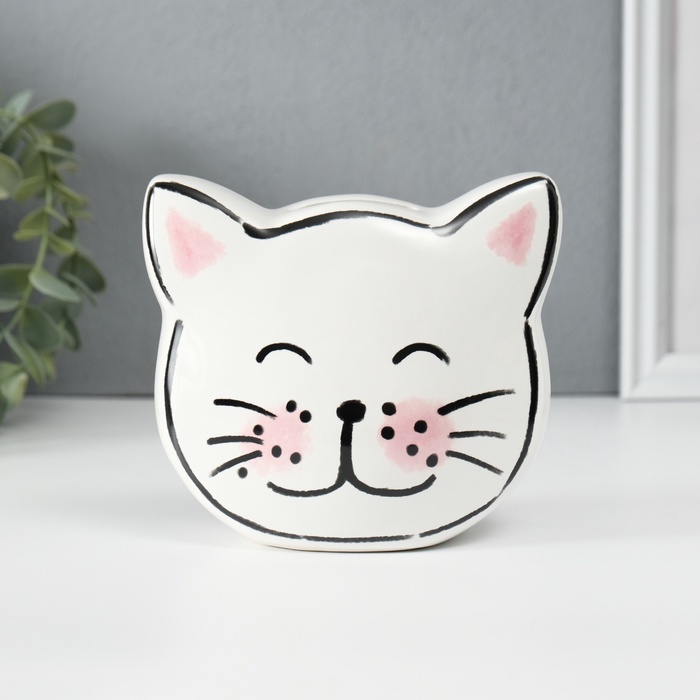 Копилка для денег «Милая кошечка», керамика, 8.2×12.7×11.4 см