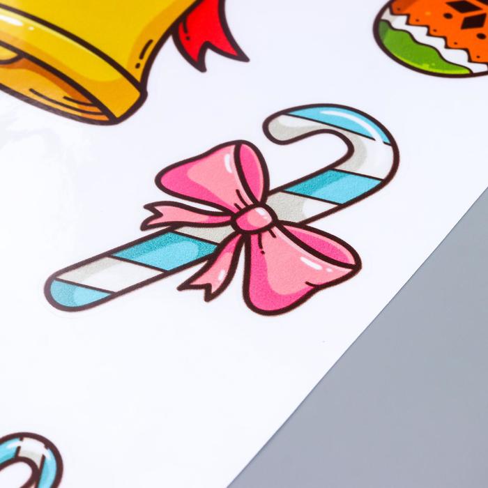 Интерьерная наклейка «Новогодние сладости», прозрачный фон, 30×50 см