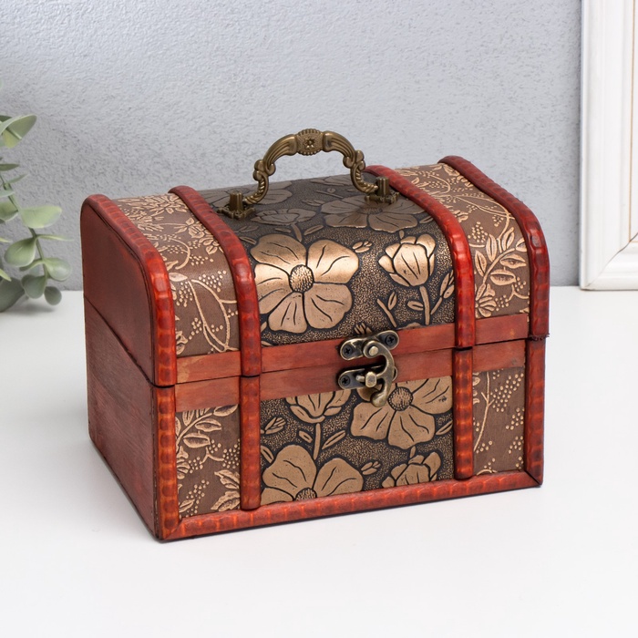 УЦЕНКА Шкатулка дерево «Цветение» 12.2×17.7×12.5 см