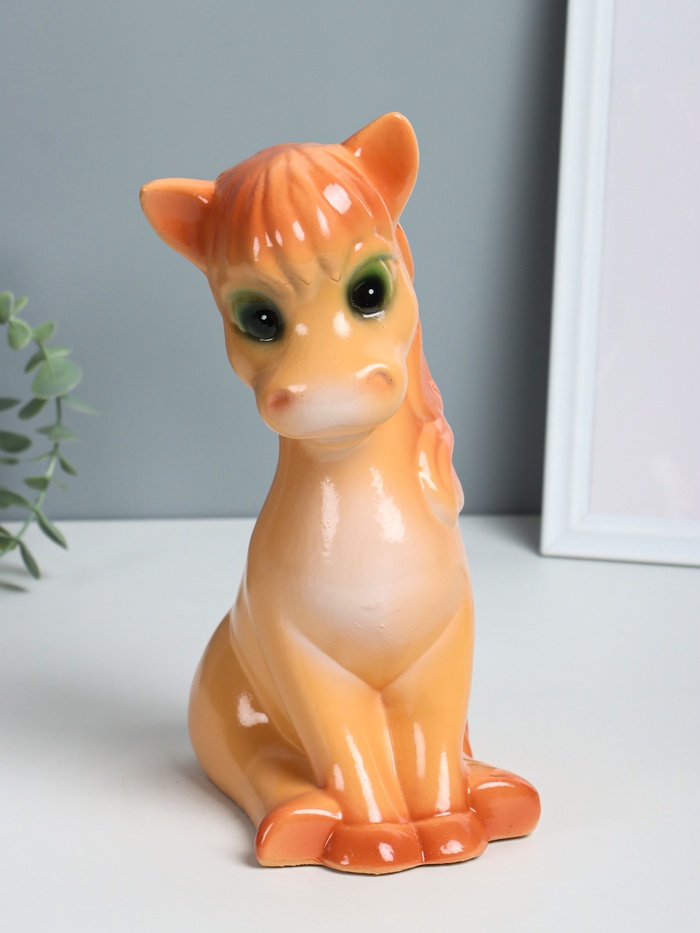 Копилка для денег «Лошадка веселая», гипс, 27 см, коричневый