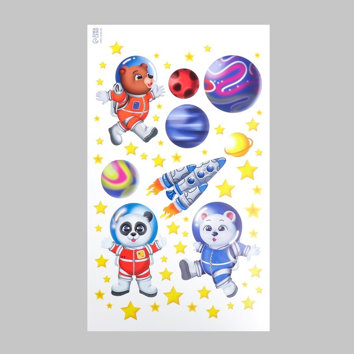 Интерьерная наклейка «Космонавты», 30×50 см