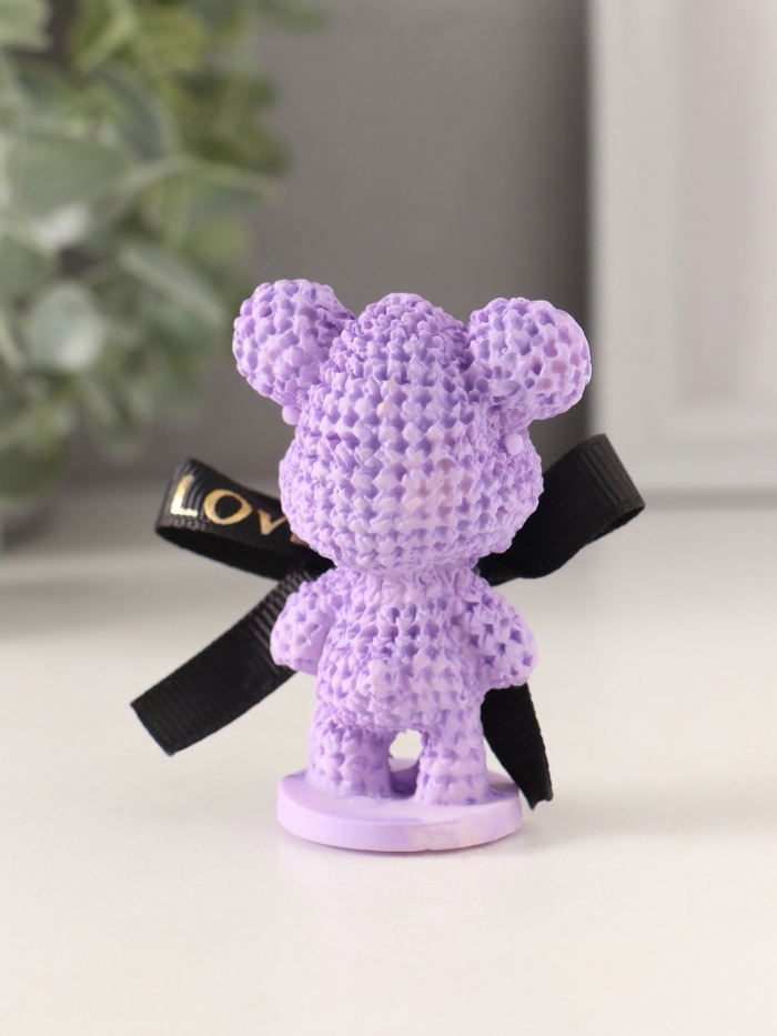 Набор фигурок полистоун «Вязаный мишка с золотым носиком», 4 шт., 3×4.2×6.3 см