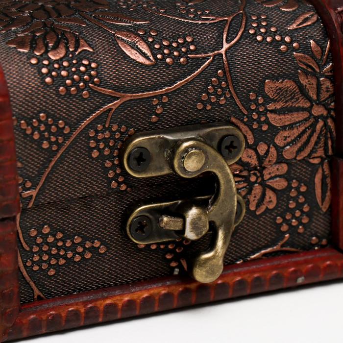 Шкатулка для украшений «Сундучок. Цветочная», дерево, 6×8.8×5.5 см