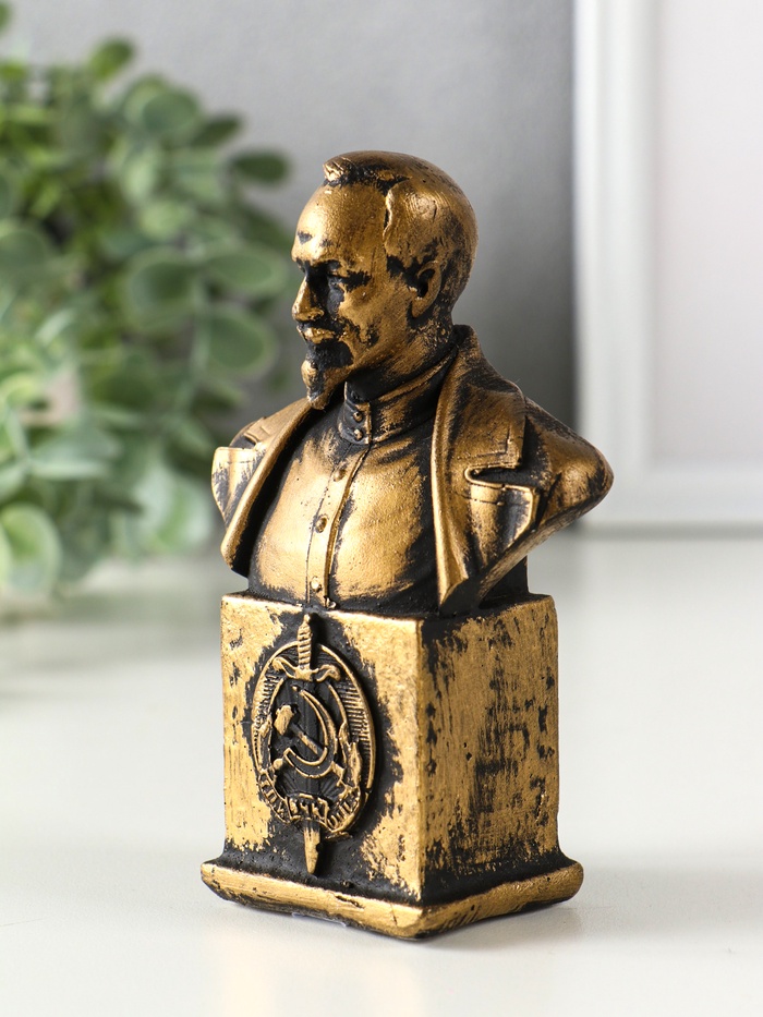 Бюст «Дзержинского Ф.Э.», фигурка гипс, 12×7.5×4.5 см