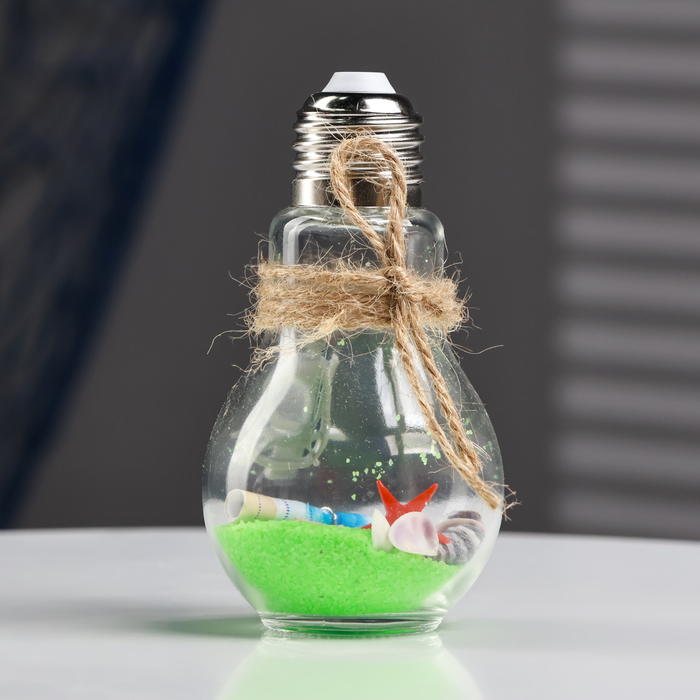 Фигурка «Сувенир в бутылке-лампочке. Ракушки», 11×6×6 см, МИКС