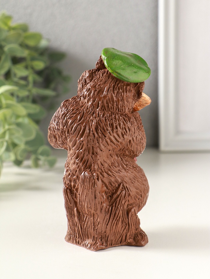 Фигурка гипс «Медведь с балалайкой», 12×7 см, коричневый