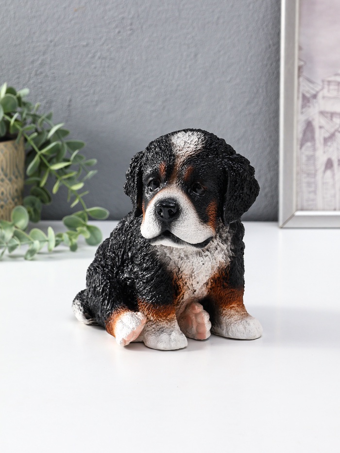 Копилка для денег «Щенок Зенненхаунда Берни», гипс, 17×13×18 см