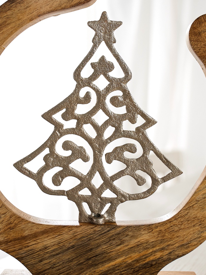 Сувенир интерьерный в деревянном кольце «Ёлочка», 25×8×28 см