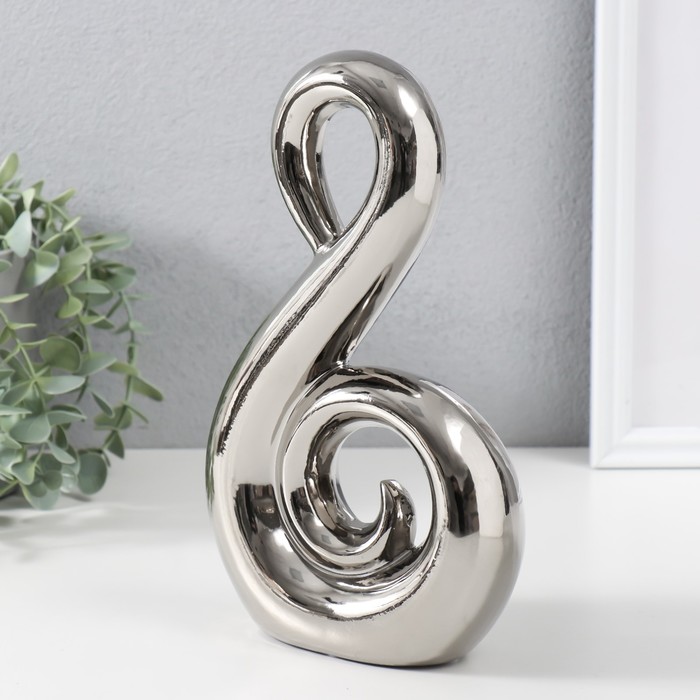 Фигурка керамика «Абстракция. Лебедь», серебро, 14.5×5.5×25 см